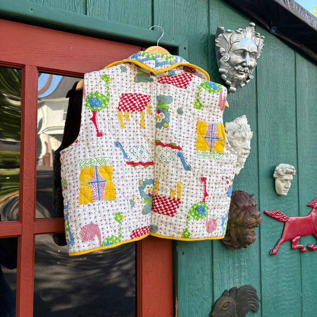 70s print Quilt Vest