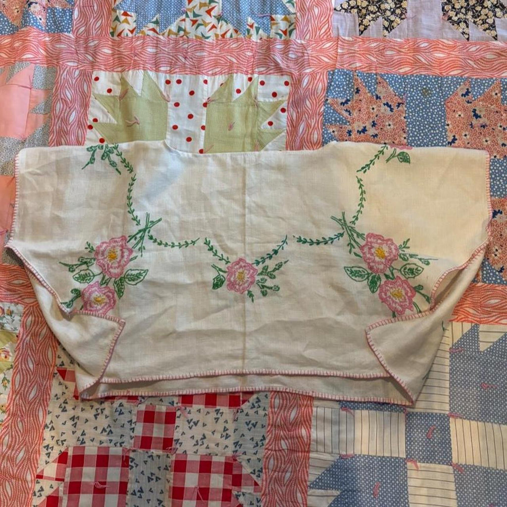 Flower Embroidered Dolman Top