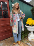 Fur Collar Patchwork Quilt Coat