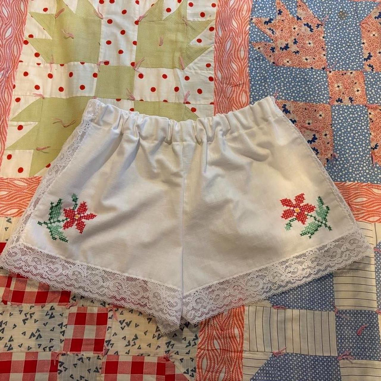 Red Flower Lace Shorts