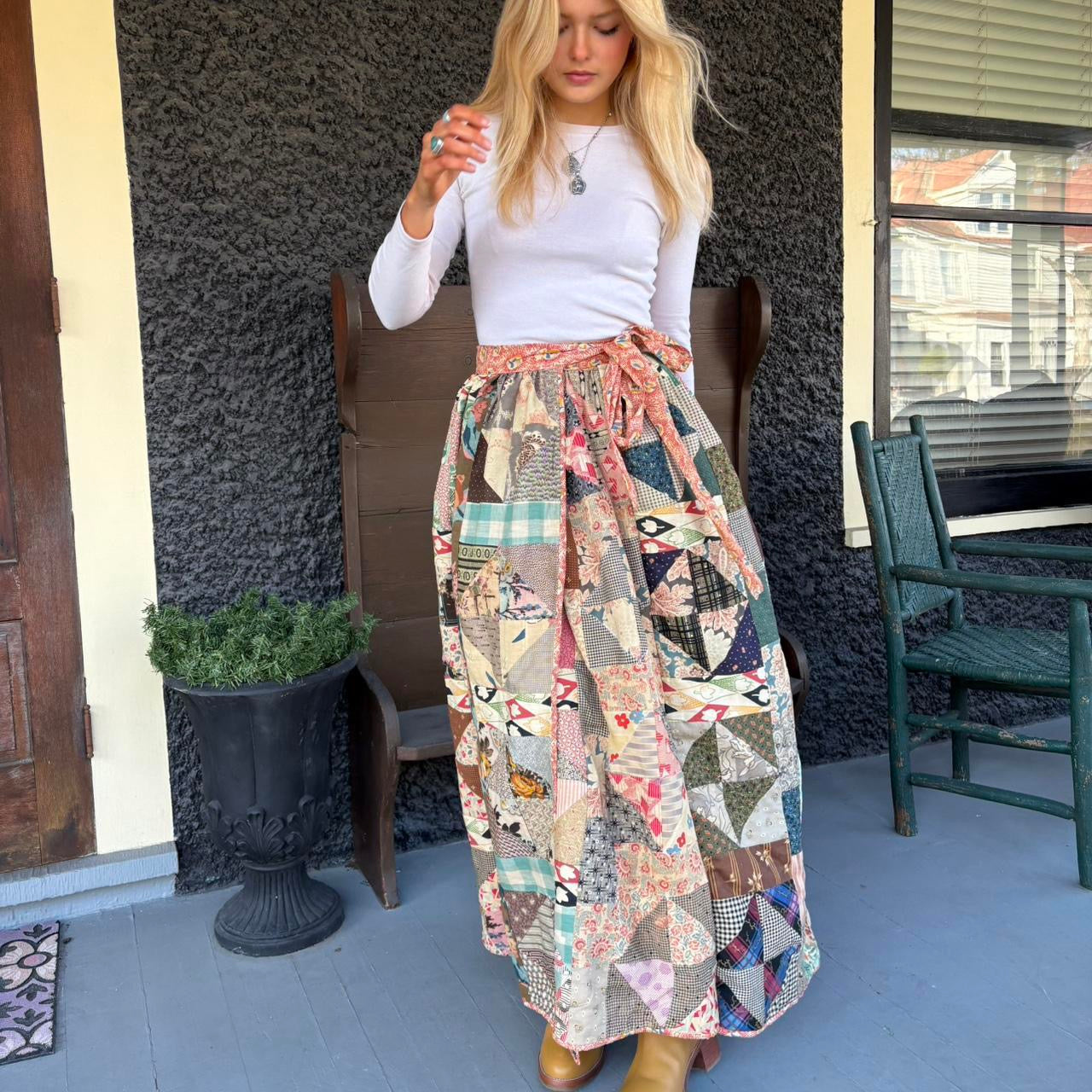 Patchwork Quilt Wrap Skirt
