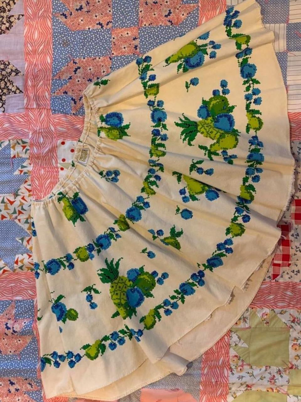 Fruit Print Tablecloth Skirt