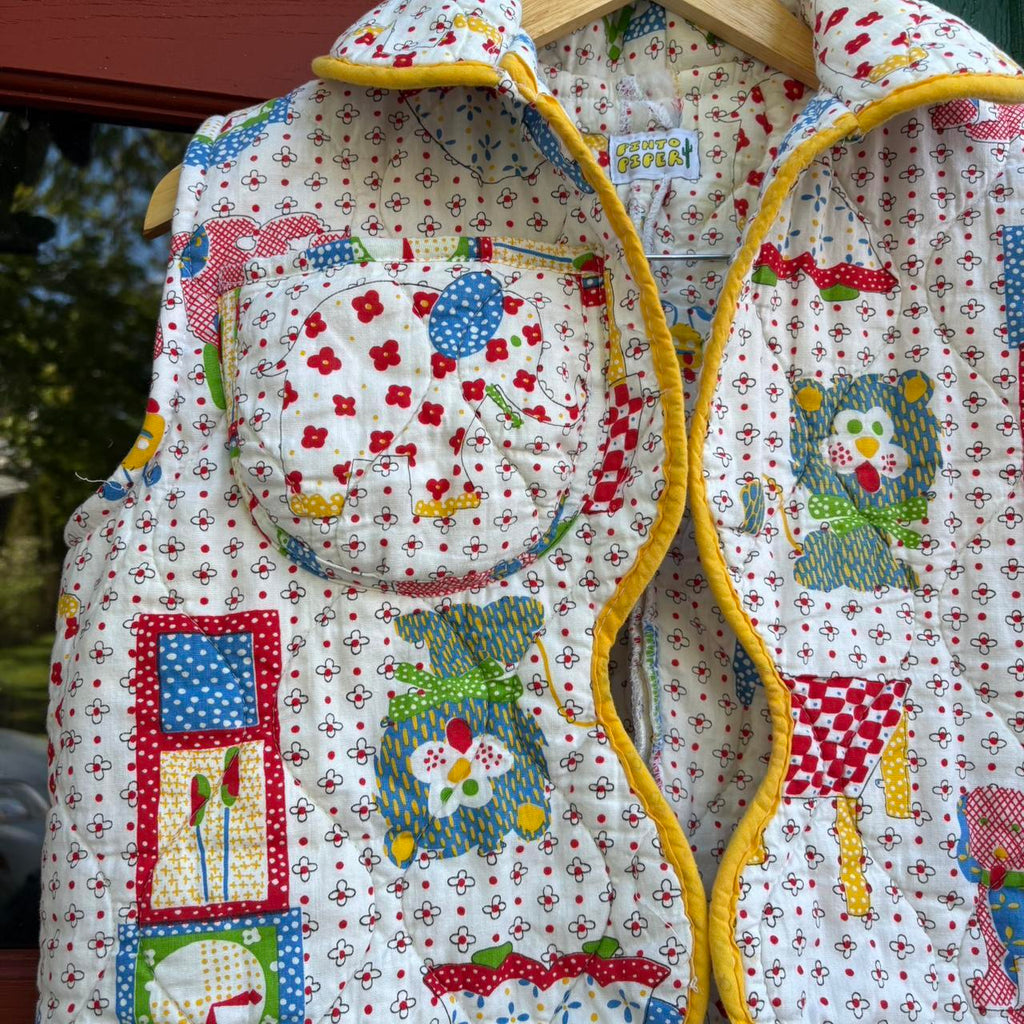 70s print Quilt Vest