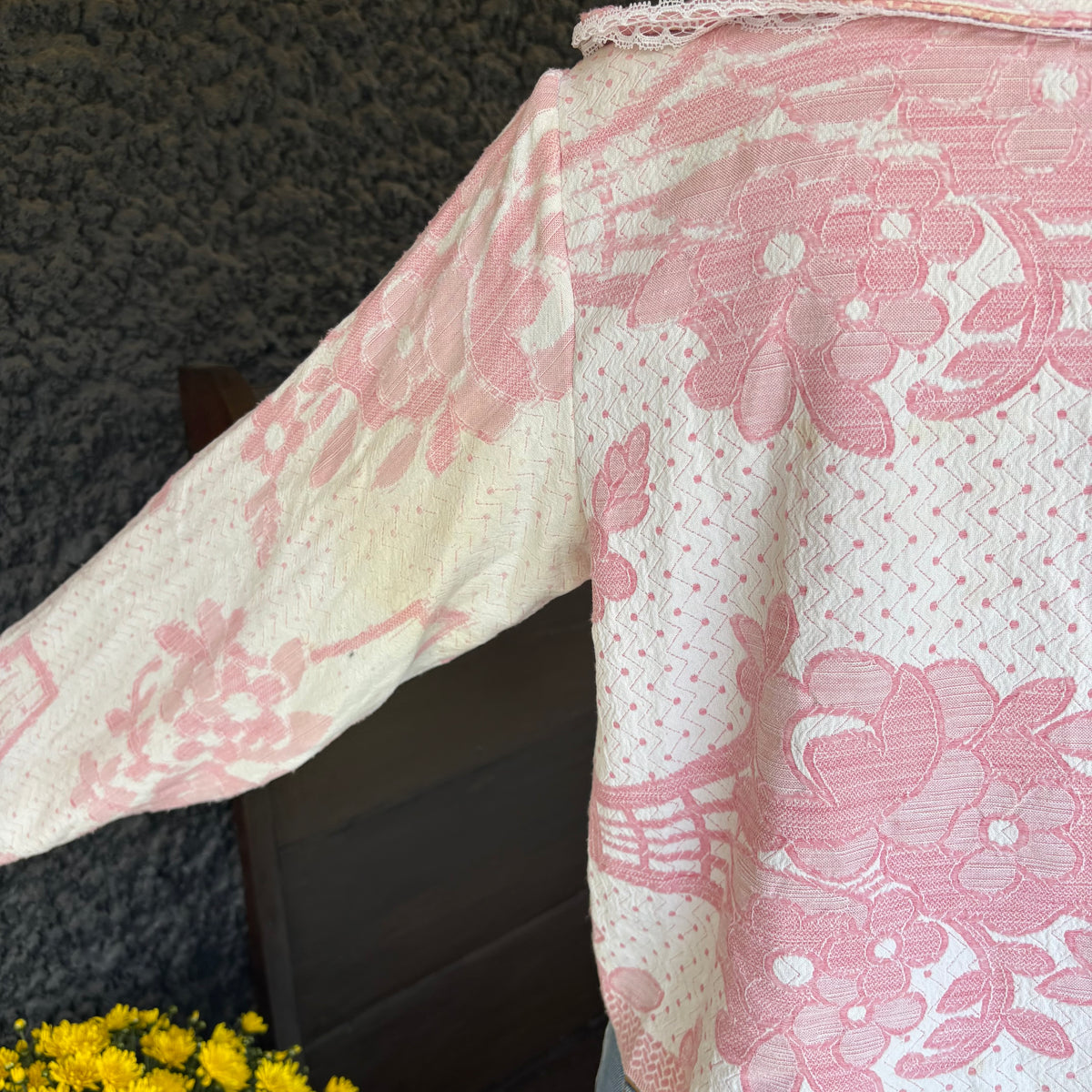 Pink Bedspread Jacket With Baby Bib Pocket