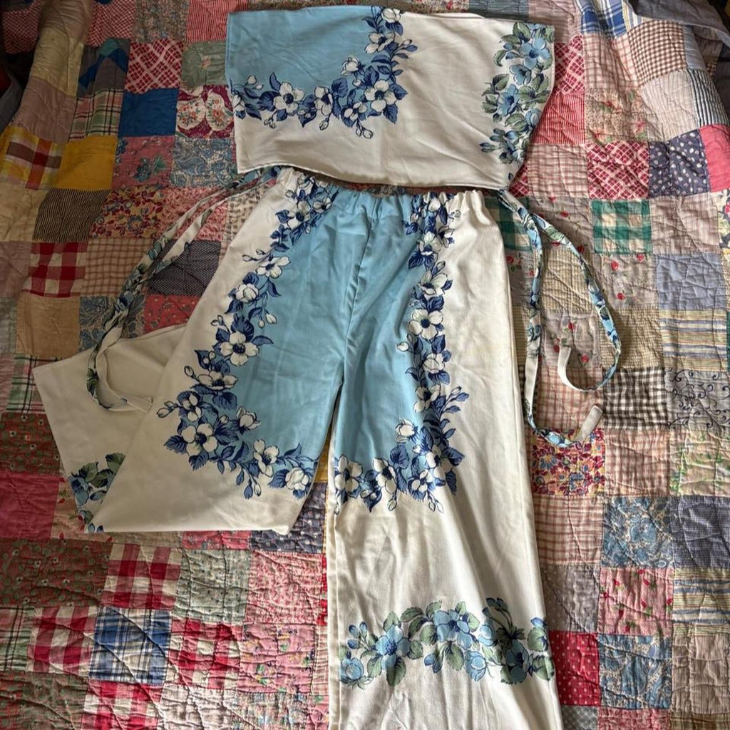 Floral Tablecloth Pants Set