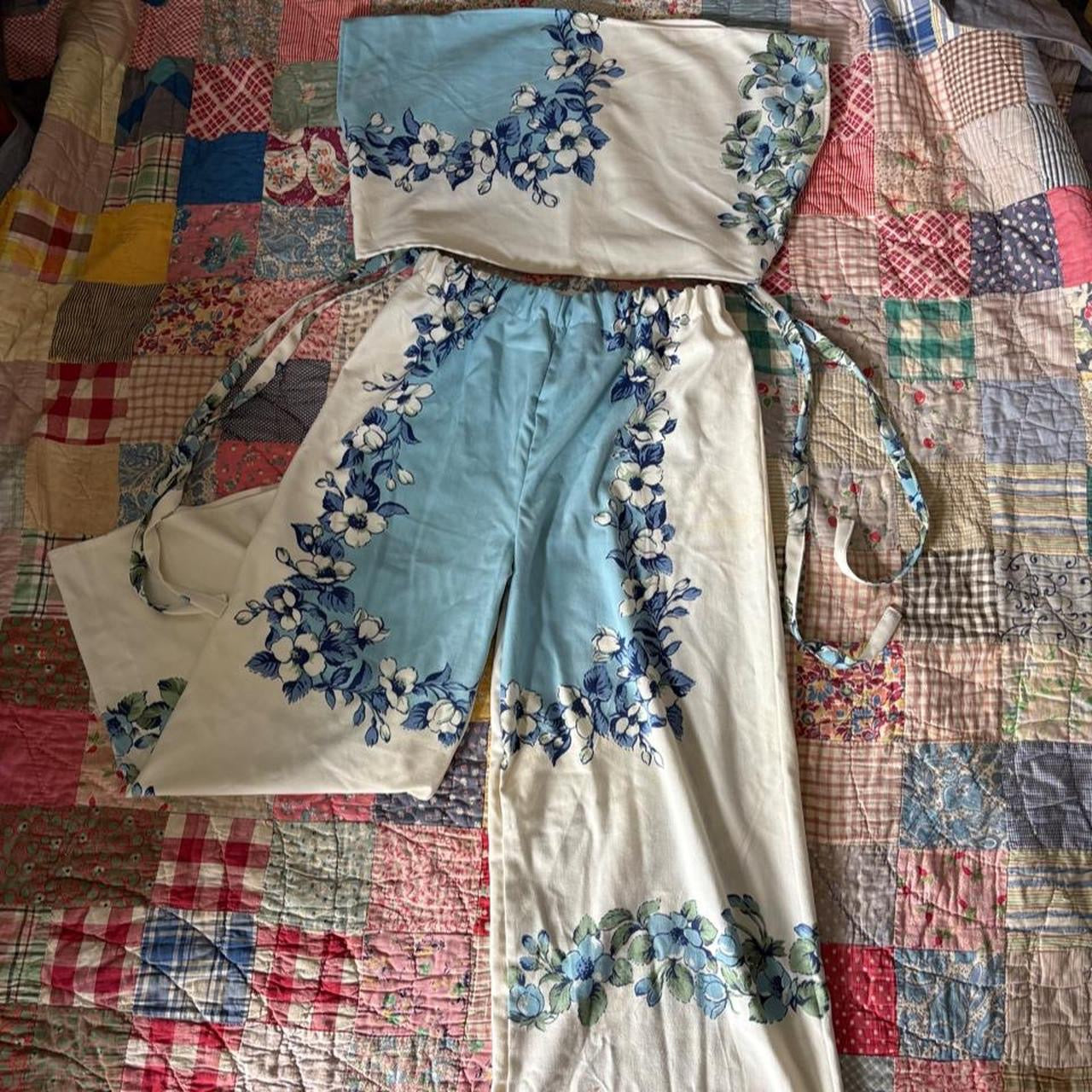 Floral Tablecloth Pants Set