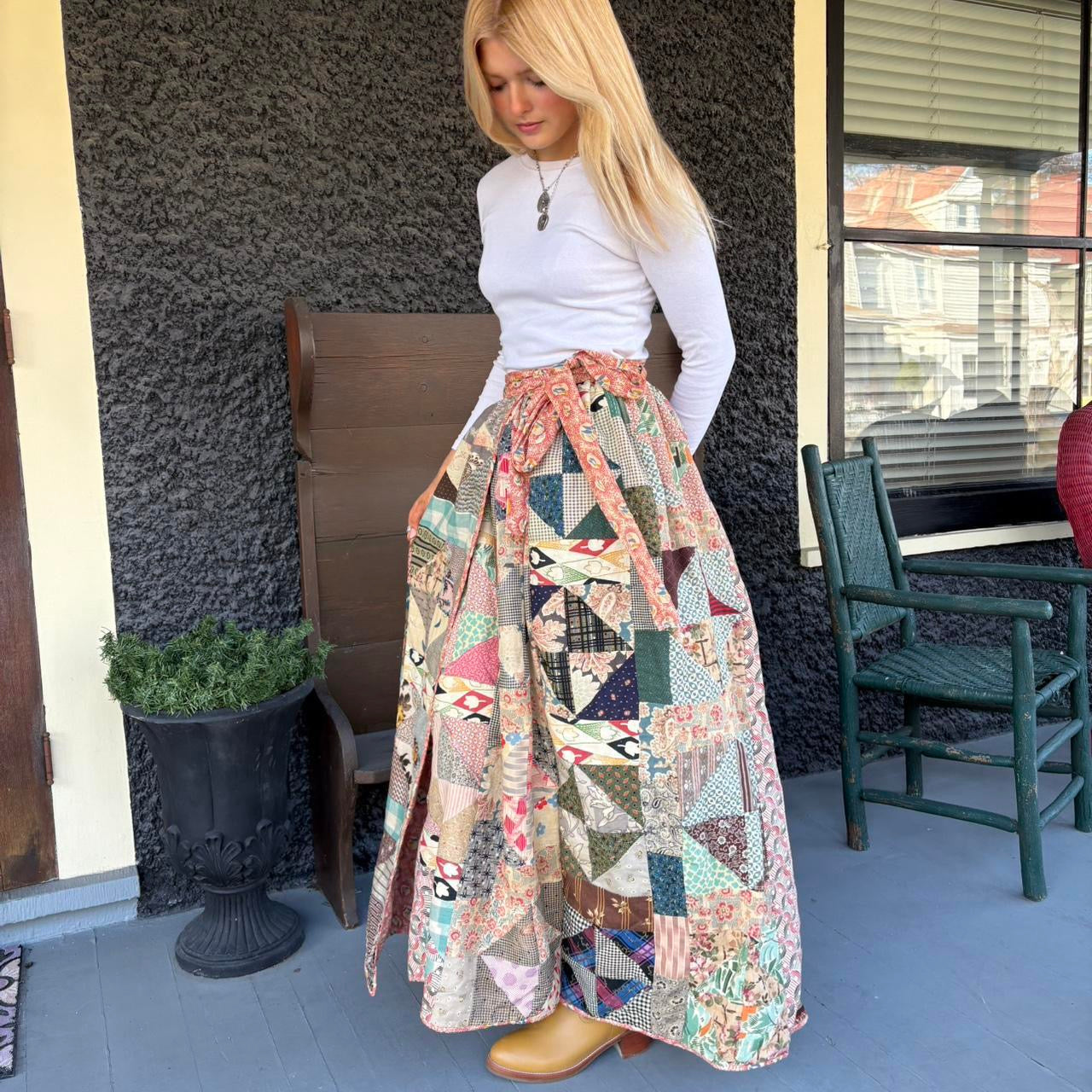 Patchwork Quilt Wrap Skirt