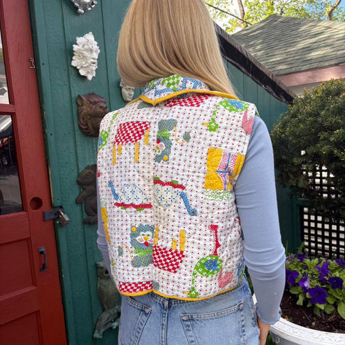 70s print Quilt Vest