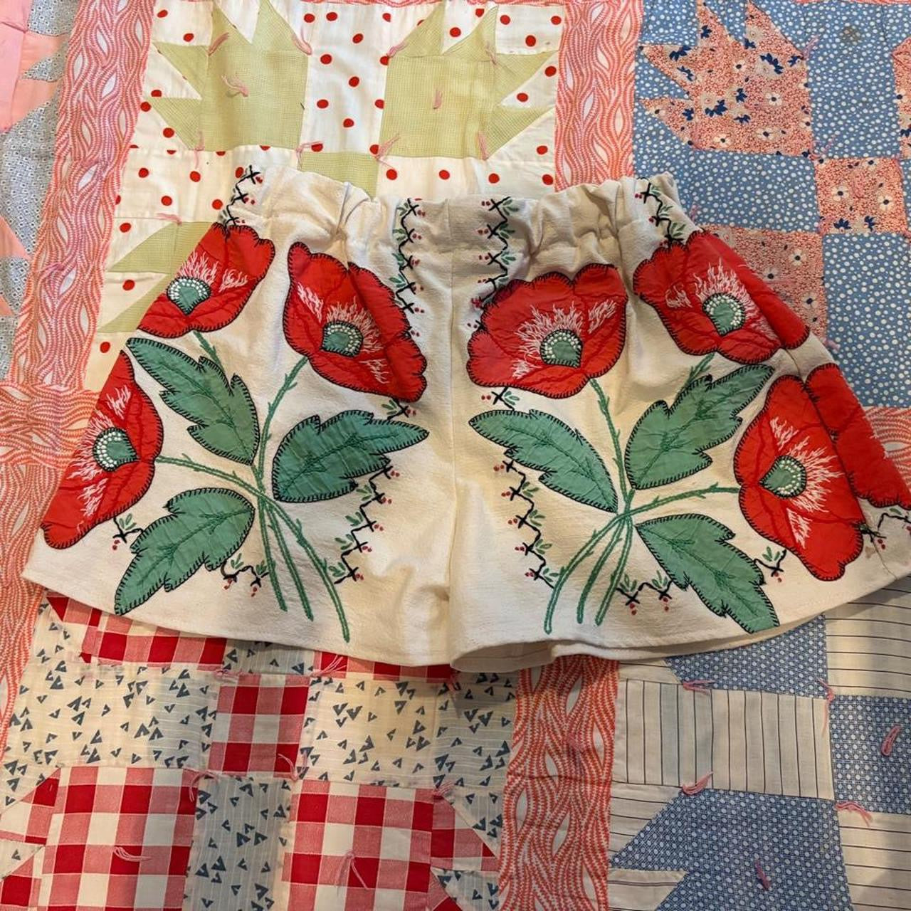 Embroidered Poppy Shorts