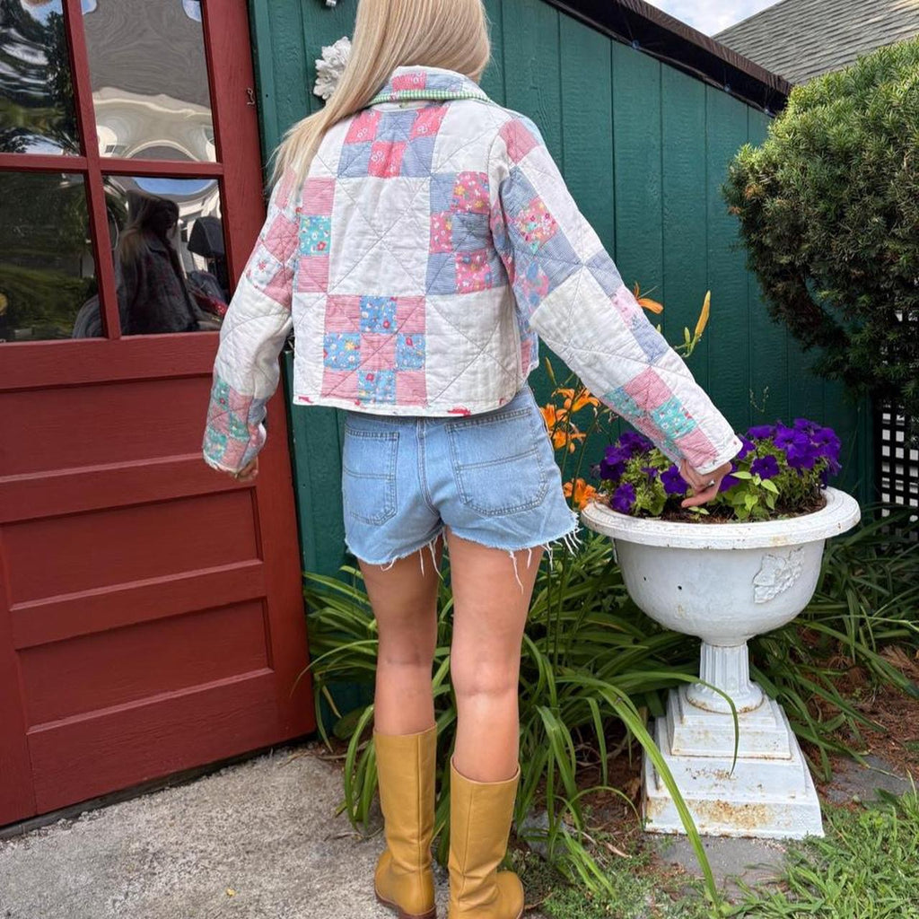 Cropped 9 Square Quilt Jacket