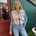70s print Quilt Vest