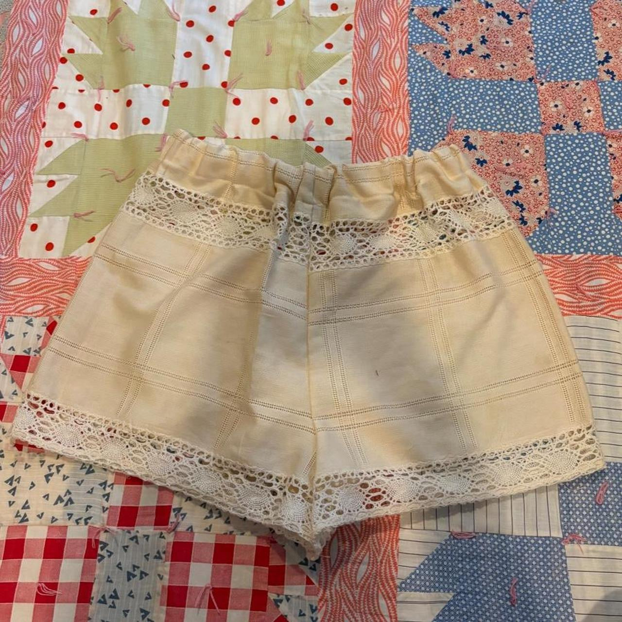 Cream Lace Shorts