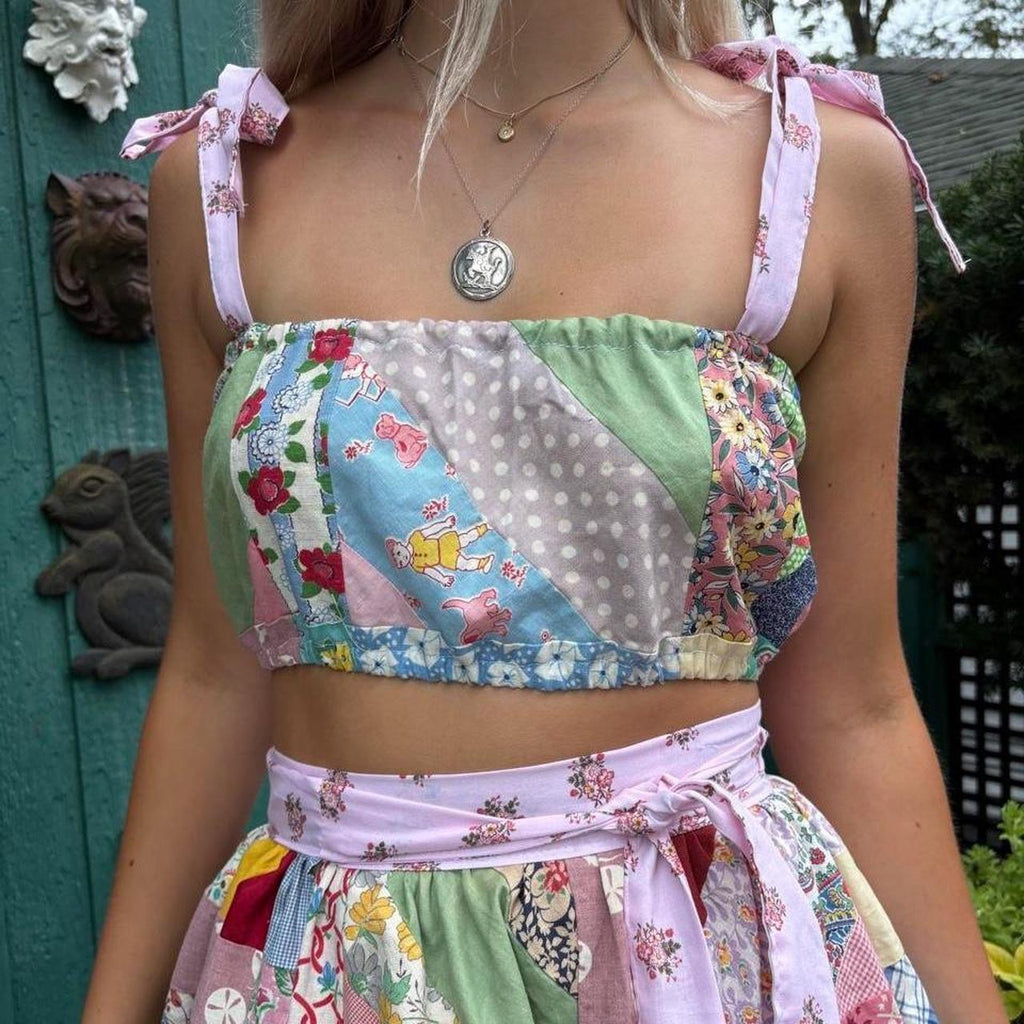 Patchwork Quilt Skirt Set