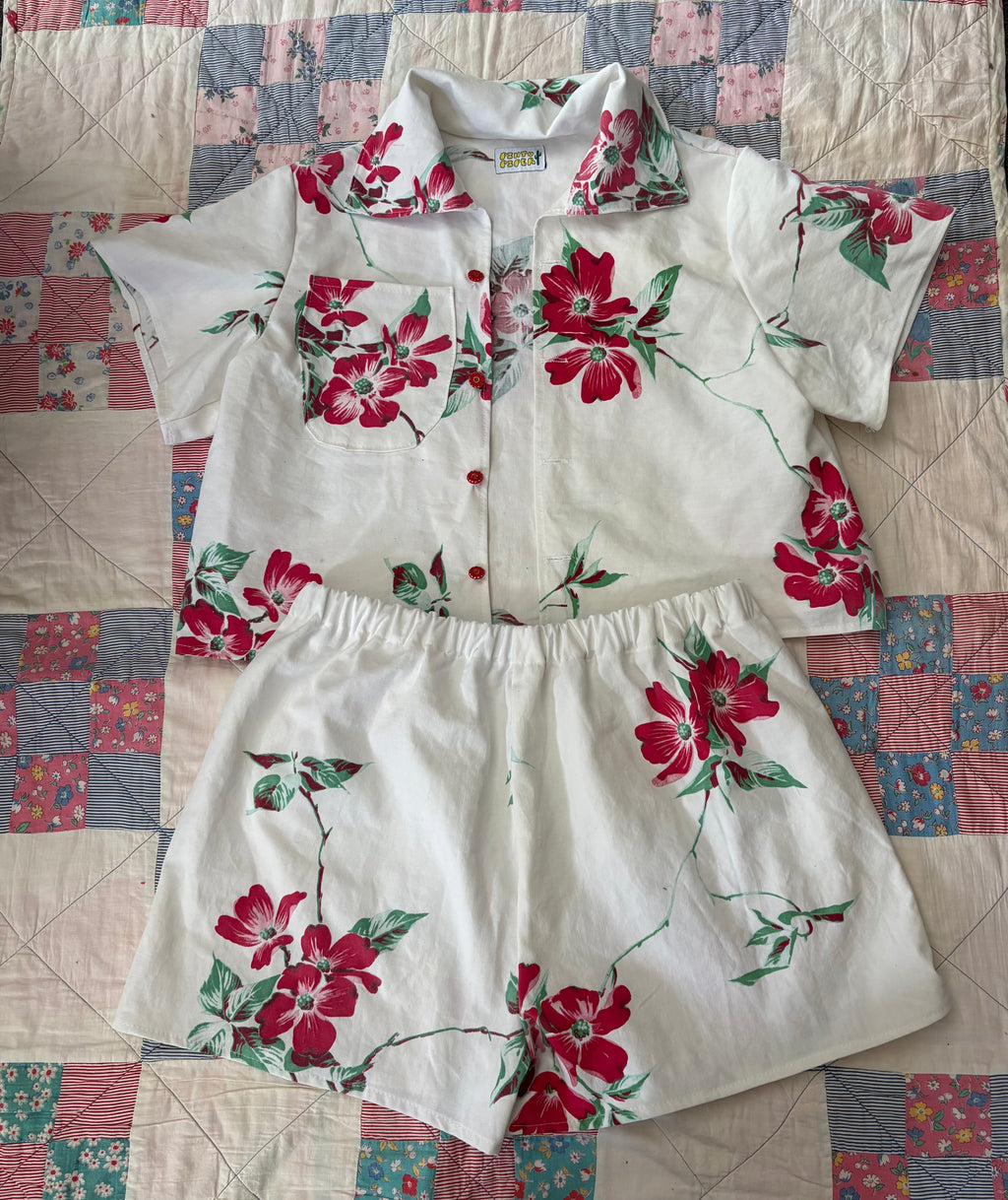 Red Floral Camp Shirt Play Set