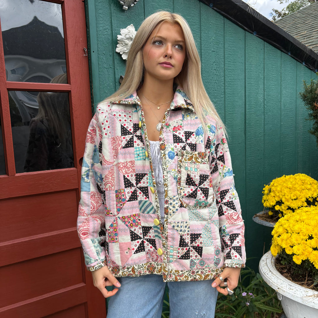 Pink Pinwheel Quilt Coat