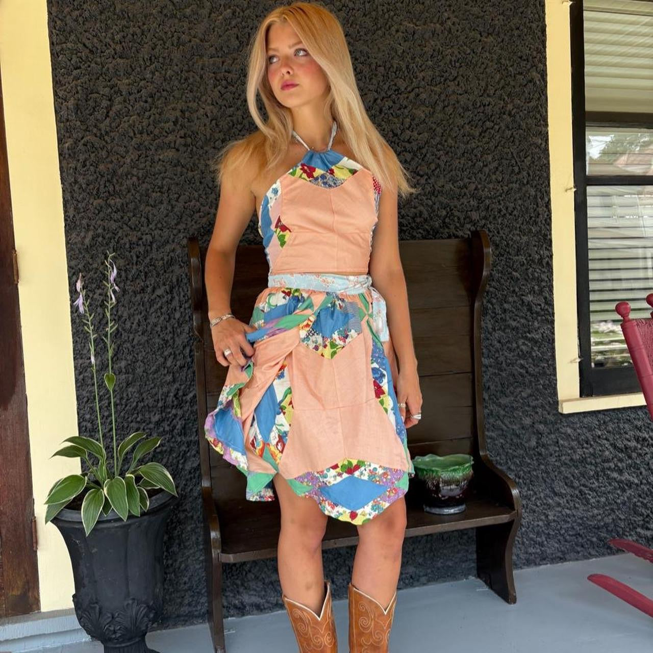 Peachy Quilt Wrap Skirt Set