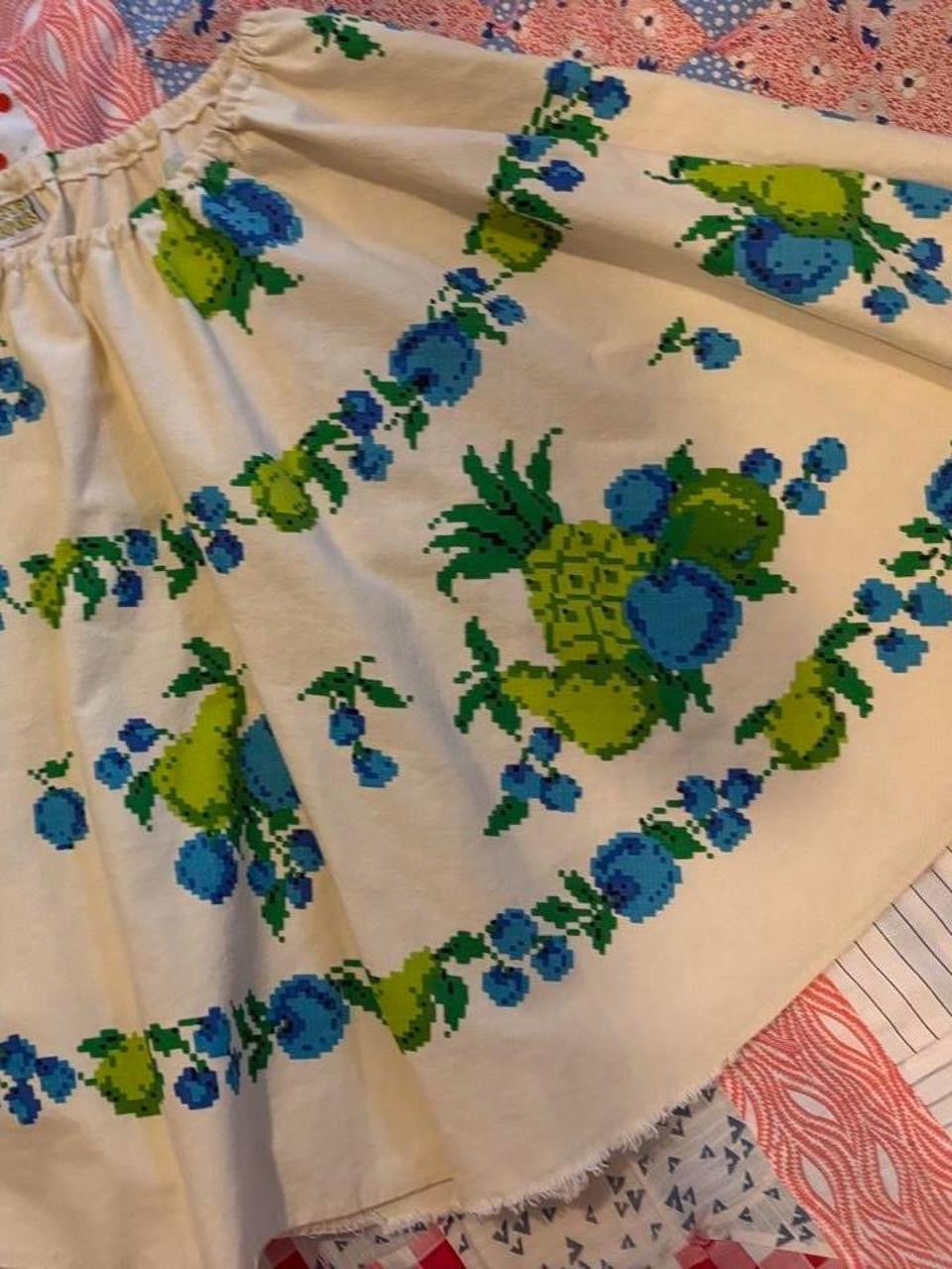 Fruit Print Tablecloth Skirt