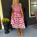 Pink 9 Square Quilt Wrap Skirt