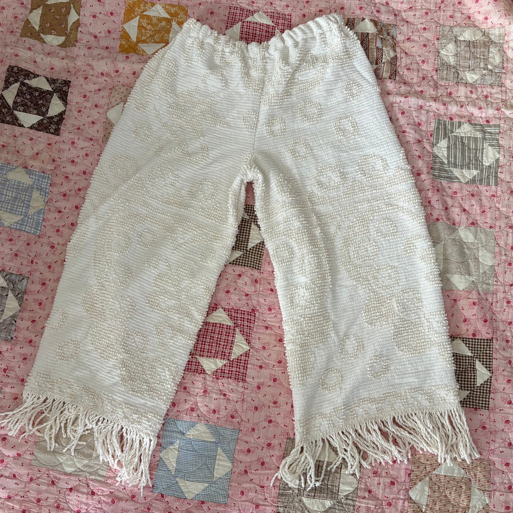 “Home is Love” Fringe Chenille Pants