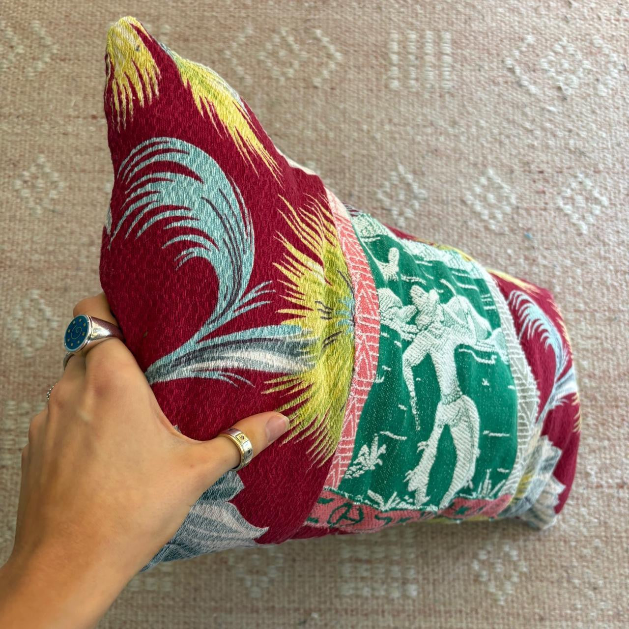 Cowboy Barkcloth Pillow