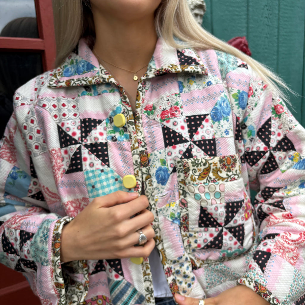 Pink Pinwheel Quilt Coat