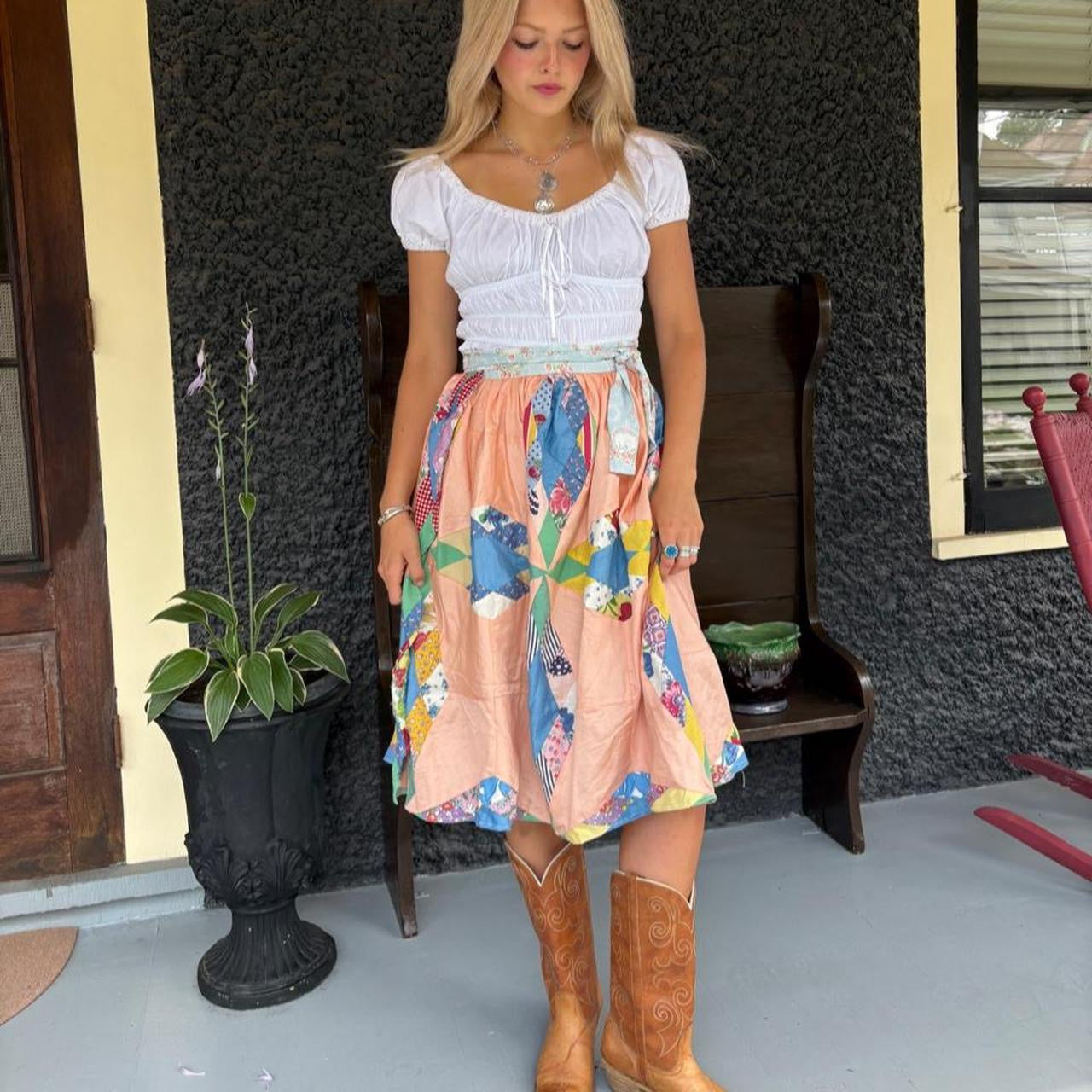 Peachy Quilt Wrap Skirt