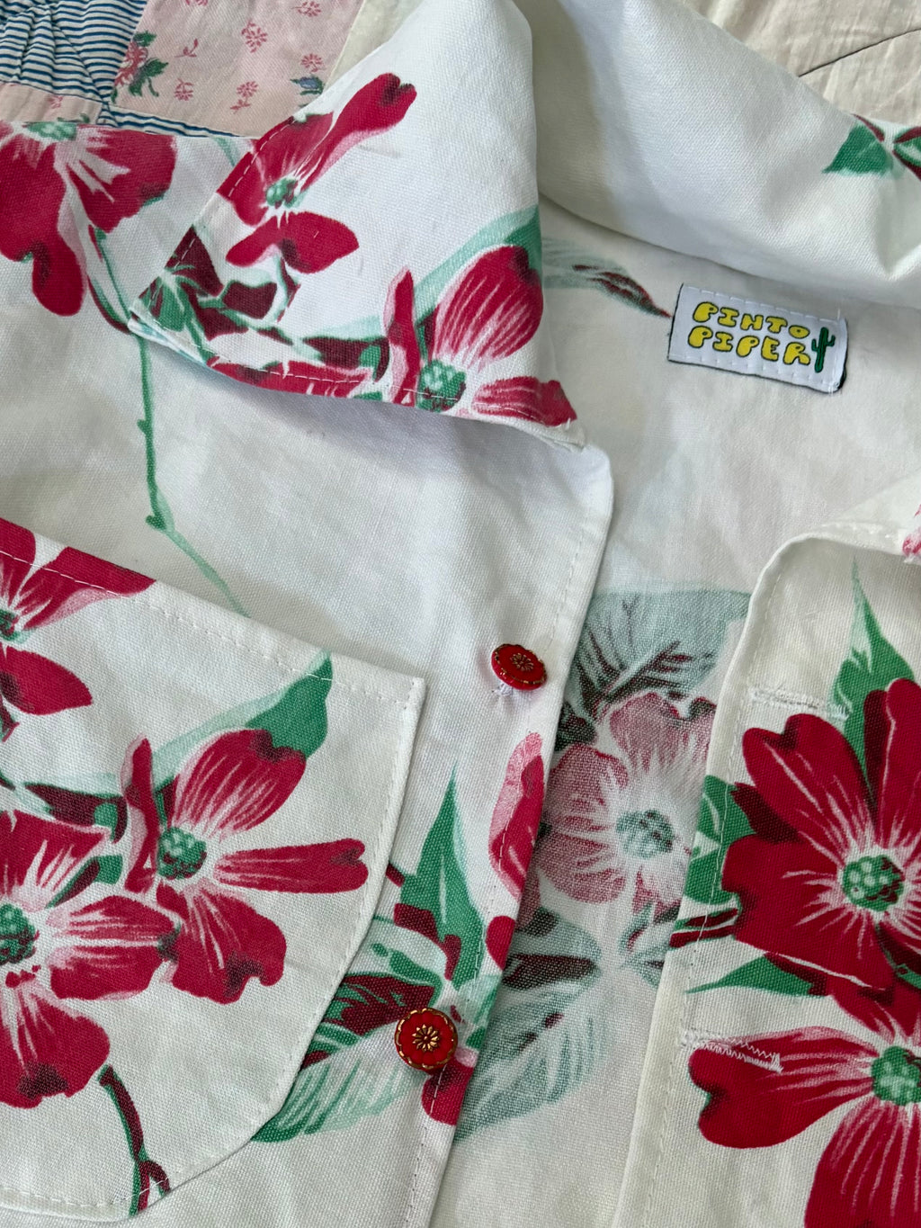 Red Floral Camp Shirt Play Set