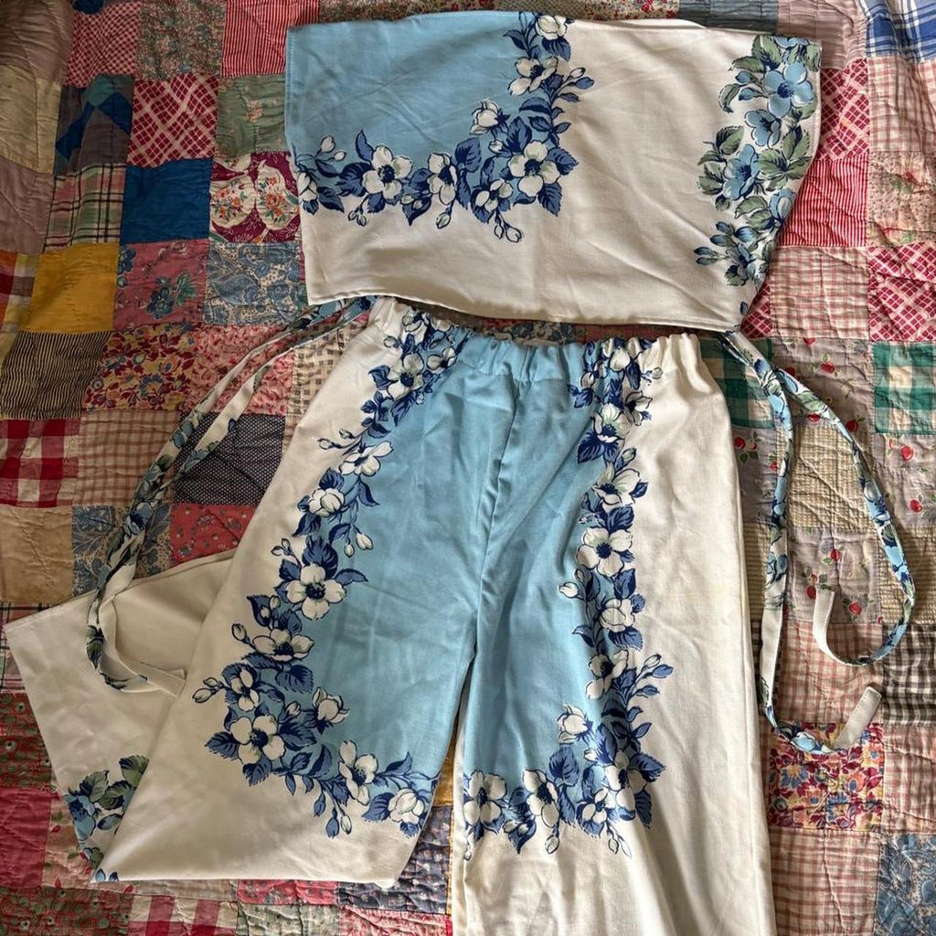 Floral Tablecloth Pants Set