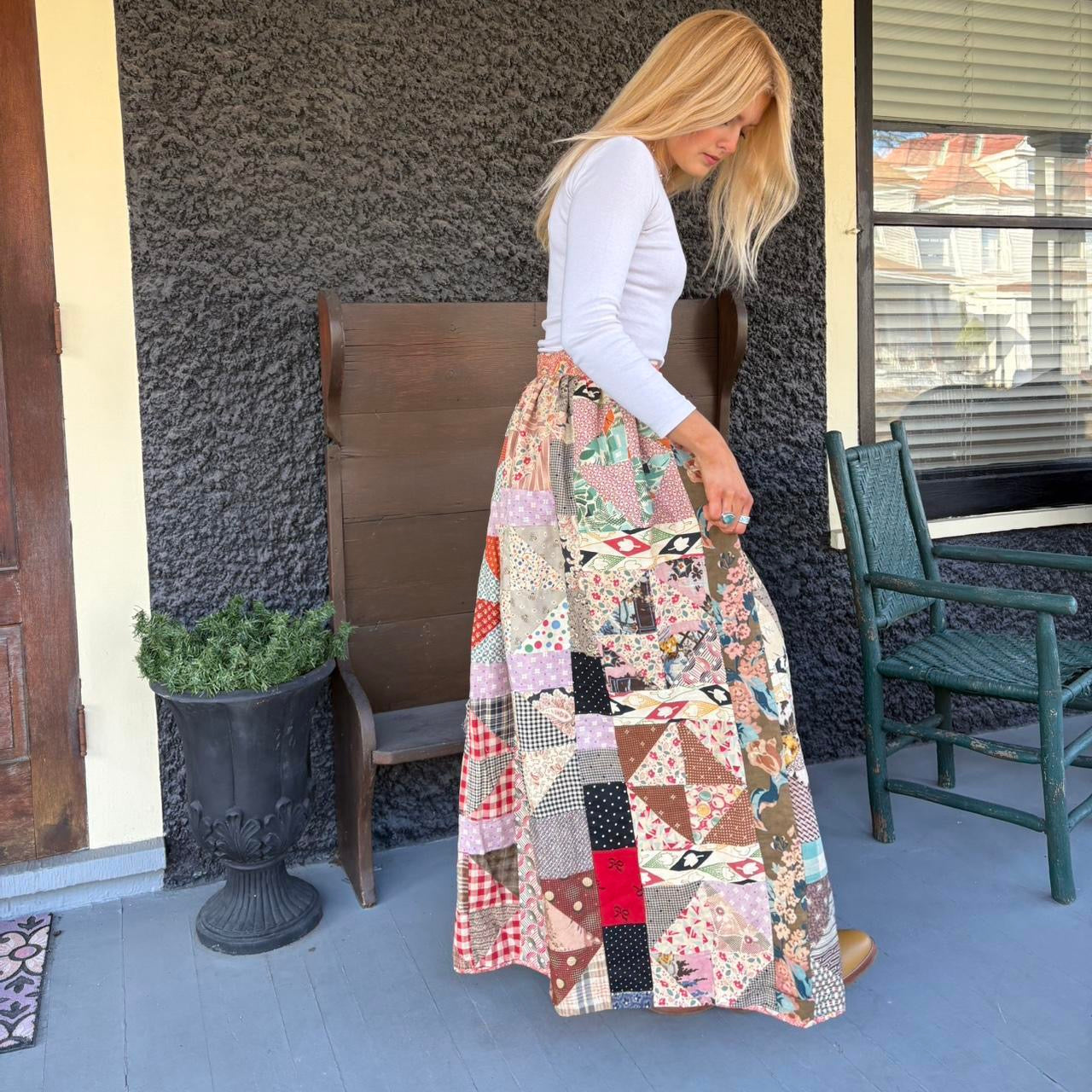 Patchwork Quilt Wrap Skirt