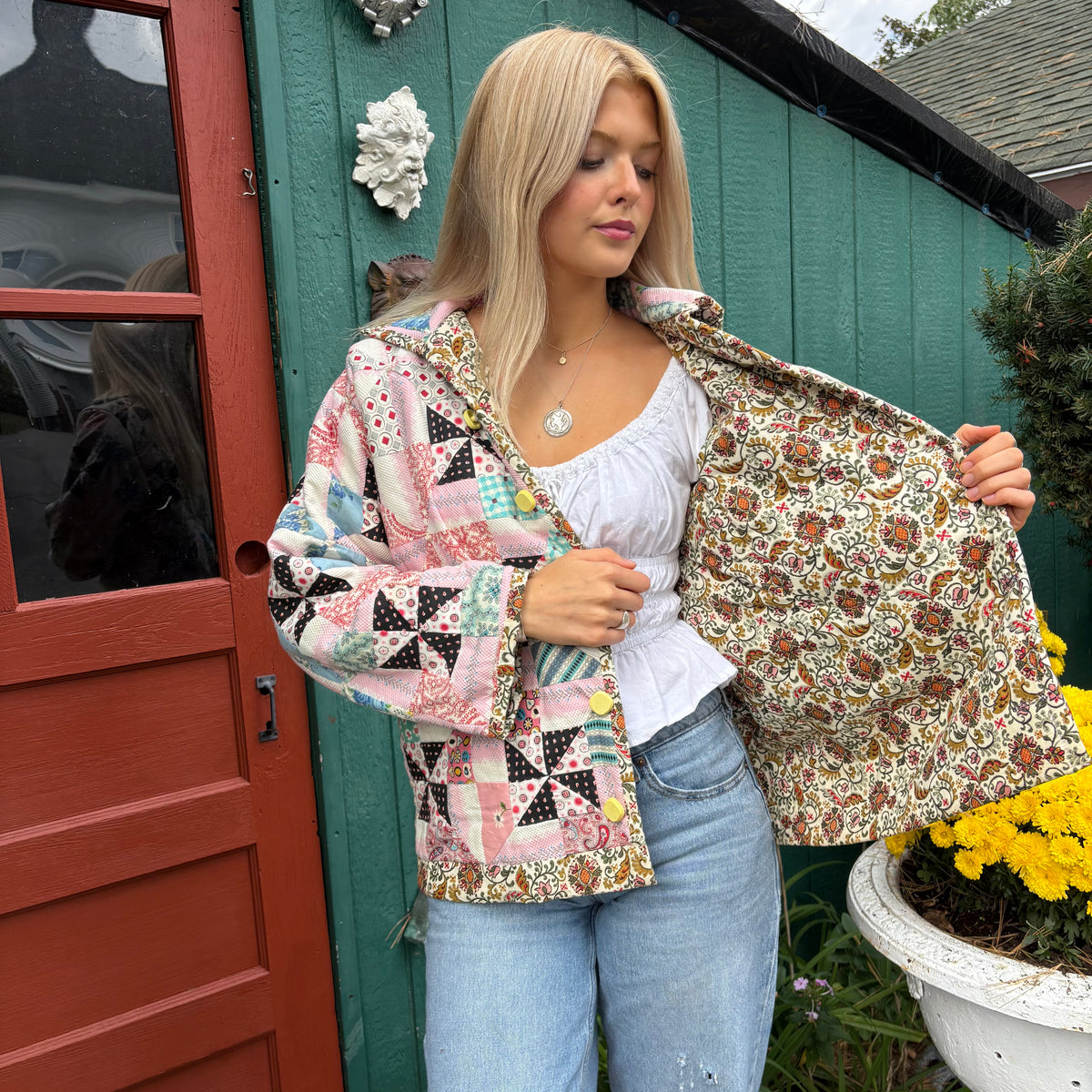 Pink Pinwheel Quilt Coat