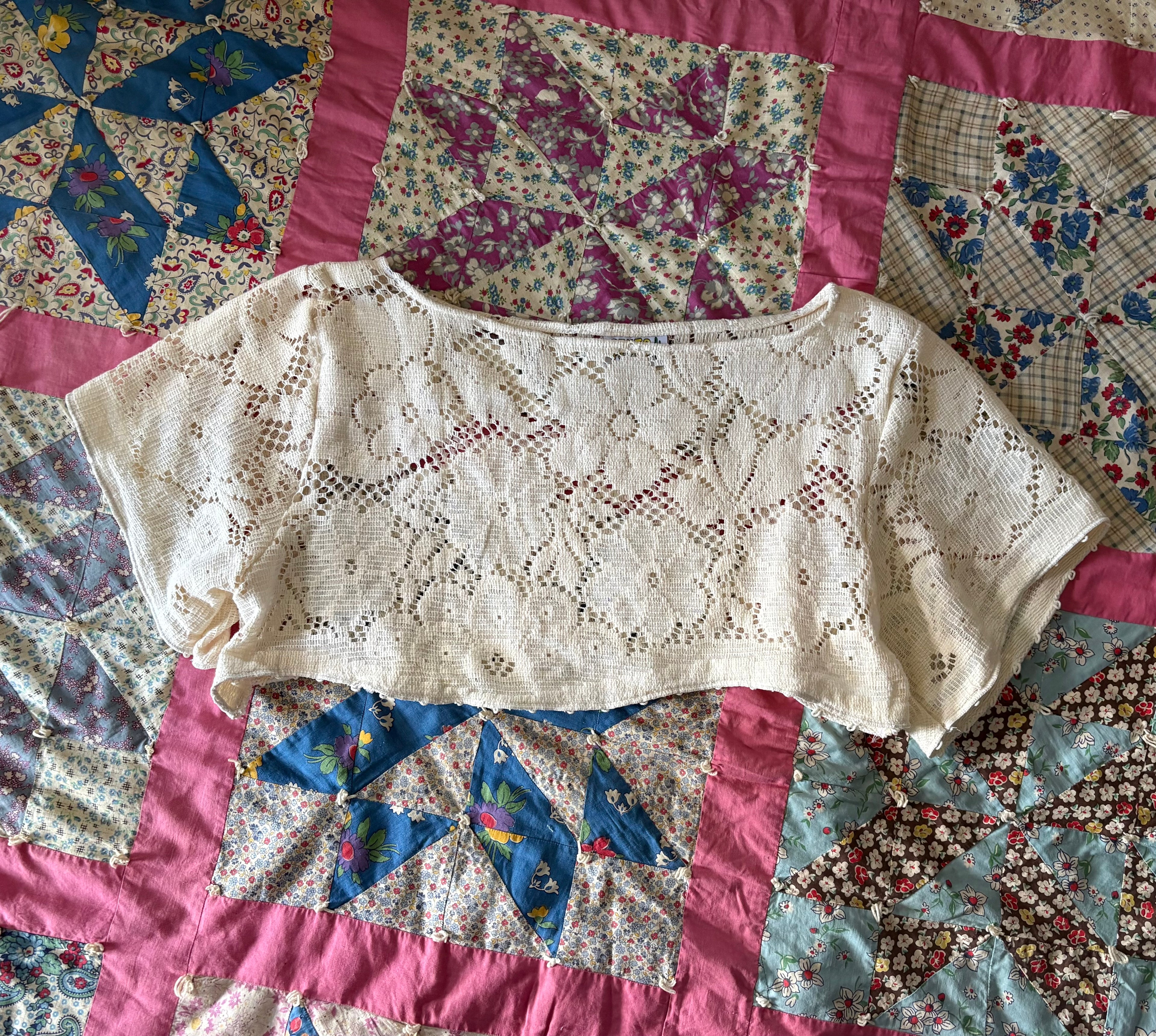 Cropped Lace Tee