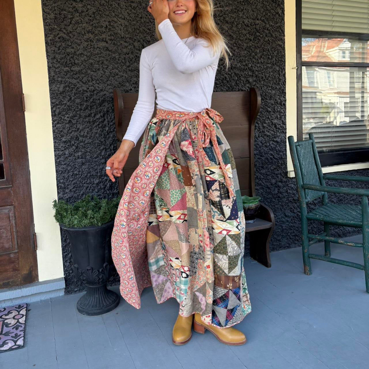 Patchwork Quilt Wrap Skirt