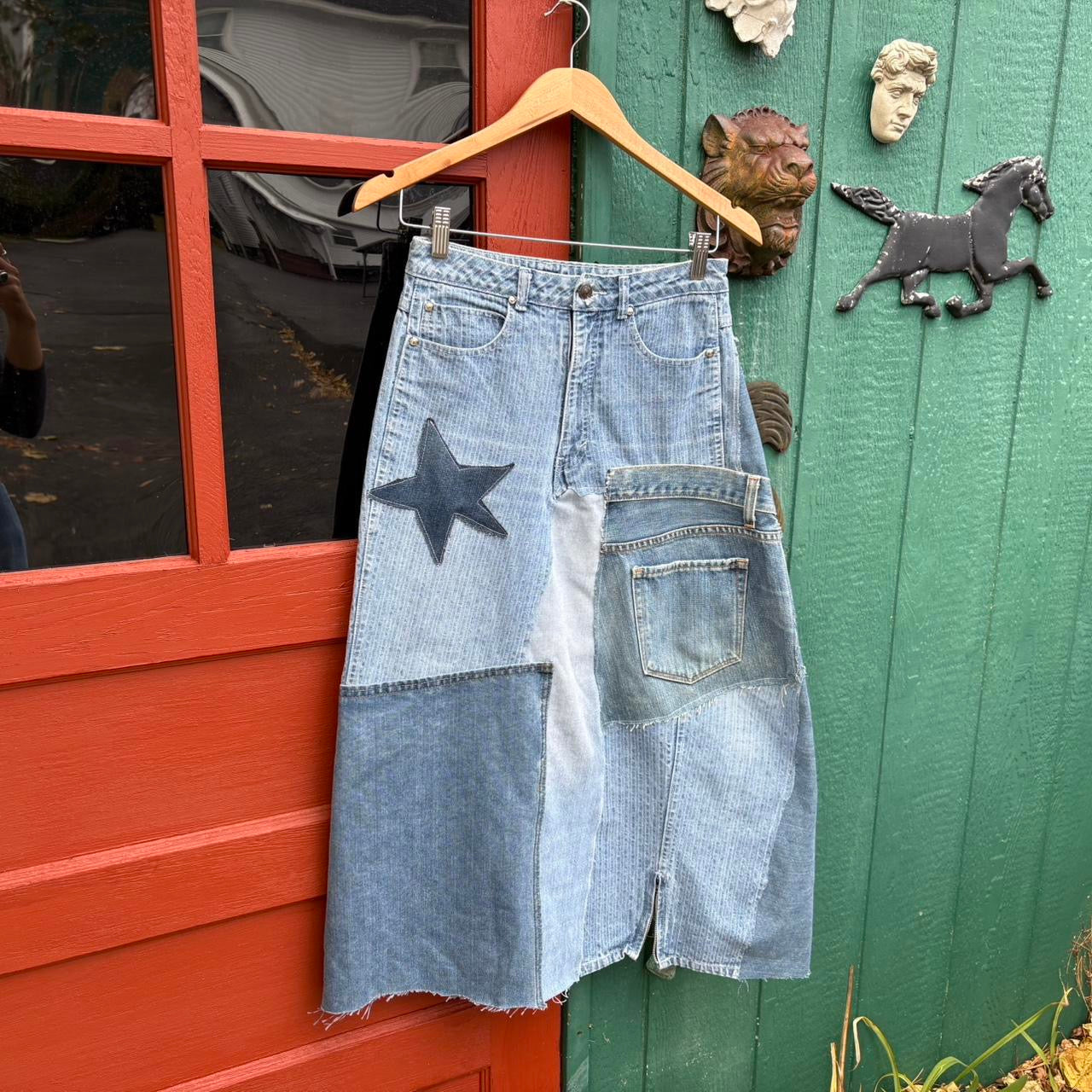 Denim Patchwork Star Skirt